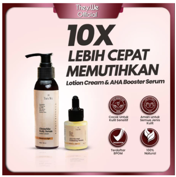 They.We - Whitening Body Lotion + AHA Serum Booster Pemutih Pencerah Badan Wanita Pria BPOM