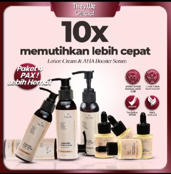 They.We - 4 Box Body Lotion & AHA Serum Booster Sun Protection Whitening Pemutih Badan