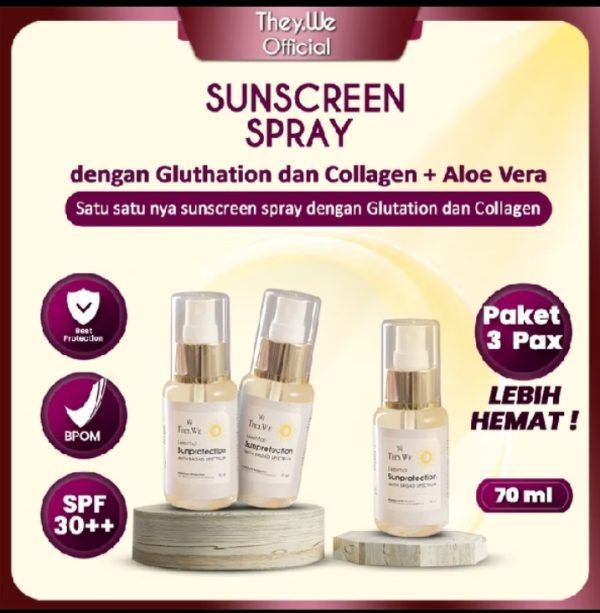 They.We 3 Pcs Sunscreen Spray Wajah 70ML SPF30 PA+++ | Serum Sunscreen Skin Barrier Protect Sinar UV