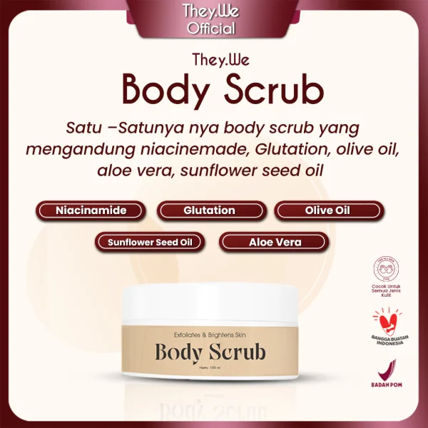 They.We Body Scrub / Lulur Badan Mencerahkan Memutihkan Melembabkan Menyamarkan Flek Hitam BPOM