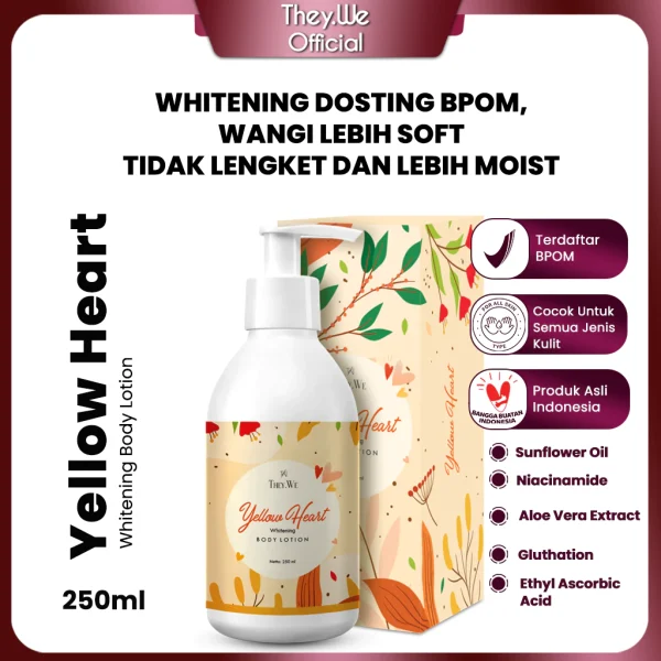 THEY.WE Whitening Body Lotion Dosting BPOM Krim Pemutih Pencerah Kulit Badan | Yellow Heart