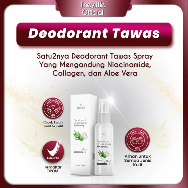 They.We Deodorant Spray Tawas 100ML Atasi Bau Badan Whitening Cerah Putih Halus Kulit Ketiak ORI